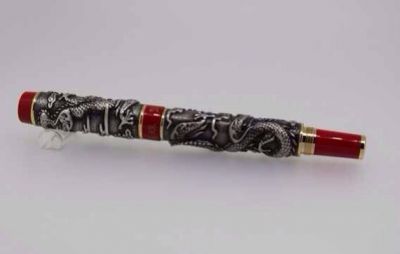 Rollerball Pen Dark Gray Dragon / Loong & Phoenix